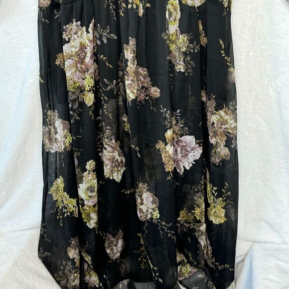 ASOS Drop Waist Floral Midi Fairy Goth Dress Size 6 - Picture 14 of 16